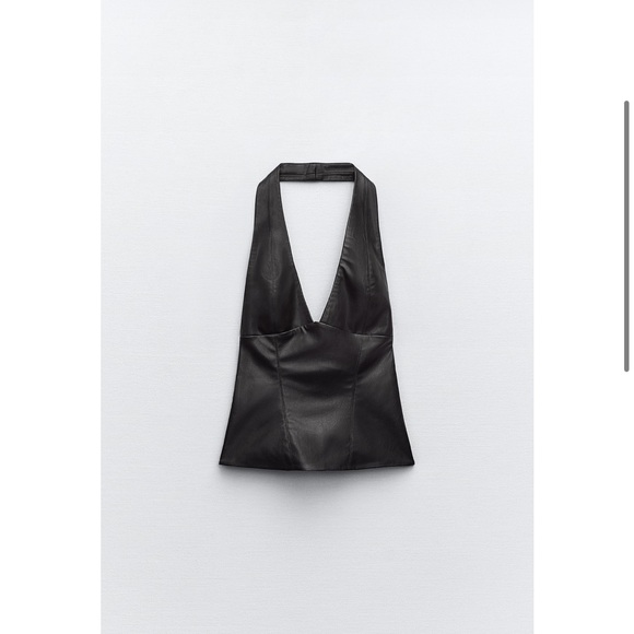 ZARA faux leather halter top - Picture 8 of 14